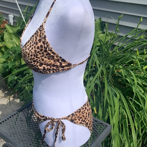 Leopard Print String Bikini - Picture 2 of 8